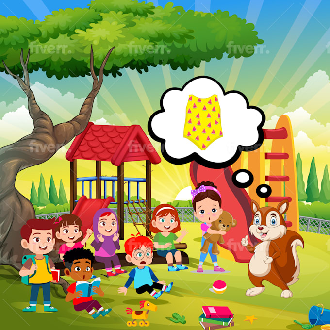 Design children story book illustration and children story
